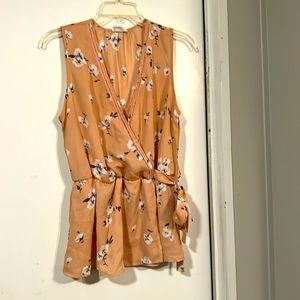 Sienna Sky faux wrap sleeveless top for women. Size L